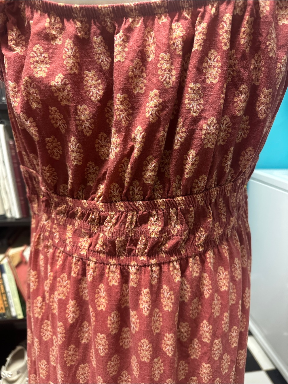 Boho Lucky Brand Mauve Print Ruffle-strap Midi Dress - Picture 7 of 7